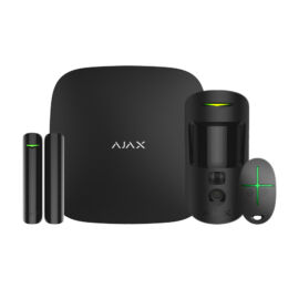 AJAX Starter CAM szett BL /1 HUB 2, 1 MotionCam, 1 DoorProtect, 1 SpaceControl/