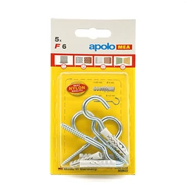 CELO 56NFRH5 műanyag szárnyas tipli 6x30 + kerek kampó 5db/bliszter