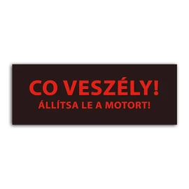 Detnov RCOD-500 jelzőtábla matrica "CO veszély Állítsa le a motort!"