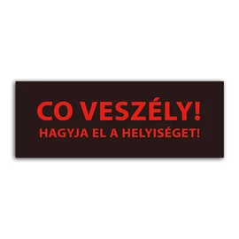 Detnov RCOD-500 jelzőtábla matrica "CO veszély Hagyja el a helyiséget!"