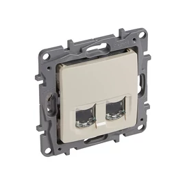 Legrand 664876 NILOÉ 2xRJ45 Cat.6 STP aljzat, csavaros, köröm nélkül, bézs