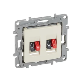 Legrand 664881 NILOÉ hangszóró-csatlakozóaljzat (2 kivitelezéssel), köröm nélkül, bézs