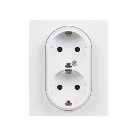 Legrand 764544 NILOÉ 2×2P+F csatlakozóaljzat biztonsági zsaluval (csavaros), fehér