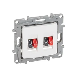 Legrand 764581 NILOÉ kettős hangszóró-csatlakozóaljzat, fehér