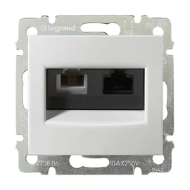 Legrand 770080 Valena RJ11+RJ45 Cat5e UTP kombinált aljzat, fehér