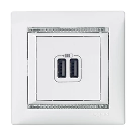 Legrand 770470 Valena 2xUSB töltő aljzat, 1500 mA, fehér