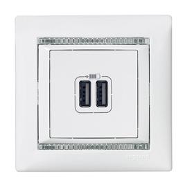 Legrand 770470 Valena 2xUSB töltő aljzat, 1500 mA, fehér