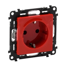 Legrand 753129 Valena Life 2P+F csatlakozóaljzat biztonsági zsaluval, rugós bekötés, nem reteszelt, piros