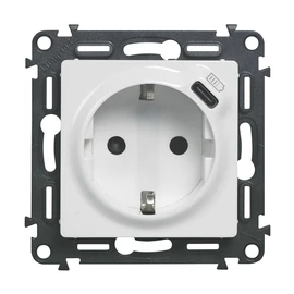 Legrand 753135 Valena Life 2P+F csatlakozóaljzat+ USB C-túpusú töltőaljzat, rugós bekötés, fehér