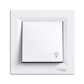 Schneider EPH0900121 ASFORA Egypólusú nyomó, lámpajel, rugós bekötés, fehér