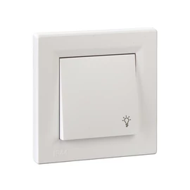 Schneider EPH0900221 ASFORA Egypólusú nyomó, lámpajel - IP44, kerettel, fehér