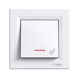 Schneider EPH1700121 ASFORA Egypólusú nyomó, jelzőfényes, CSJ, rugós bekötés, fehér
