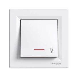 Schneider EPH1800121 ASFORA Egypólusú nyomó, jelzőfényes, lámpajel, rugós bekötés, fehér