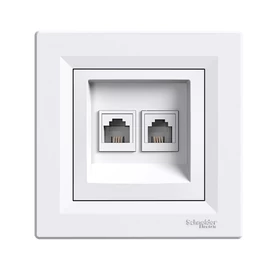 Schneider EPH4200121 ASFORA 2xRJ11 telefon aljzat, fehér