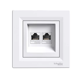 Schneider EPH4400121 ASFORA 2xRJ45 Cat5e UTP aljzat, fehér