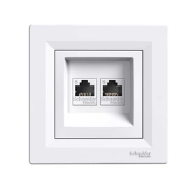 Schneider EPH4800121 ASFORA 2xRJ45 Cat6 UTP aljzat, fehér