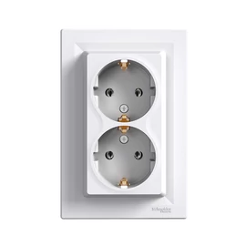 Schneider EPH9900121 ASFORA 2x2P+F csatlakozóaljzat, csavaros, kerettel, fehér