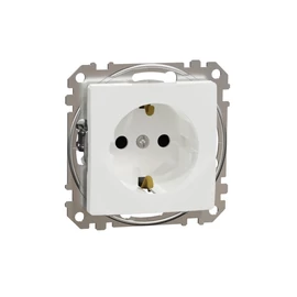 Schneider SDD111022 SEDNA 2P+F csatlakozóaljzat biztonsági zsaluval, rugós bekötés, 16A, fehér