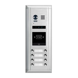 V-TEK DMR11S/ID/D8 kültéri kaputelefon 8 gombos, társasházi lakásokhoz, RFID