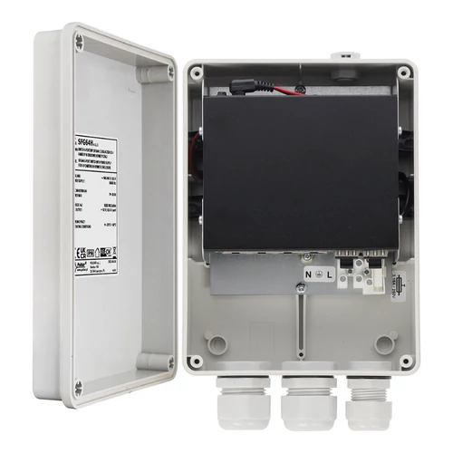 Pulsar SFG64-H 6-porttal rendelkező switch szünetmentes tápegységgel 4 IP kamerákhoz, hermetikusan zárt dobozban