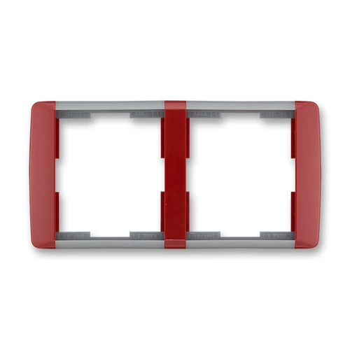 ABB kapcsoló keret 2-es vízszintes Element Kármin vörös / Hideg szürke (3901E-A00120 24)
