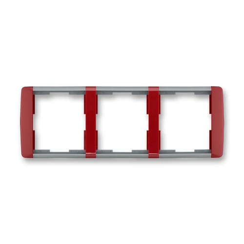 ABB kapcsoló keret 3-as vízszintes Element Kármin vörös / Hideg szürke (3901E-A00130 24)