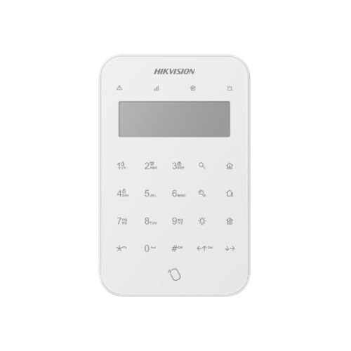 Hikvision AXPro DS-PK1-LT-WE Vezeték nélküli LCD+LED kezelő, 868 MHz, fehér