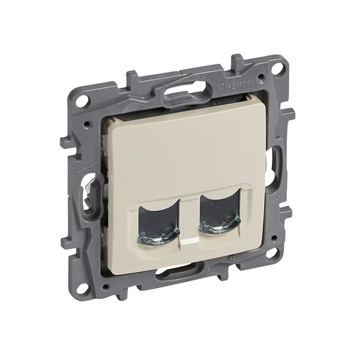 Legrand 664874 NILOÉ 2xRJ45 Cat6 UTP aljzat köröm nélkül, bézs