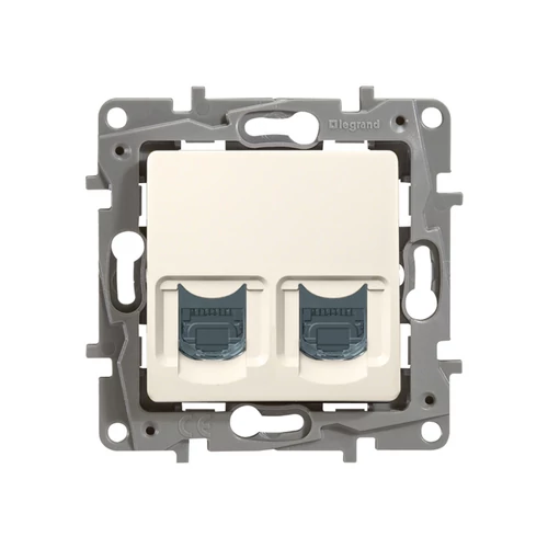 Legrand 764680 NILOÉ 2xRJ45 Cat.5 UTP csatlakozóaljzat, bézs