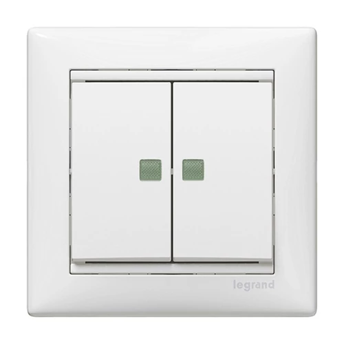 Legrand 774212 Valena kettős váltókapcsoló jelzőfénnyel, fehér