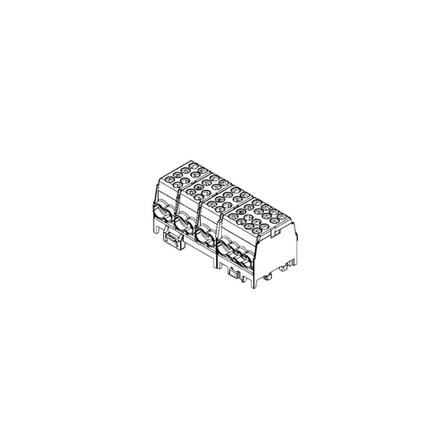 Pollmann 2080435 HLAK 25-4/12 gr-S fővezetéki leágazókapocs 4x(2x25+4x16mm2) 4P csavaros kalapsín, szürke