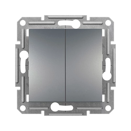 Schneider EPH0600162 ASFORA Kettős váltókapcsoló, rugós bekötés, acél