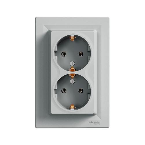 Schneider EPH9900161 ASFORA 2x2P+F csatlakozóaljzat, csavaros, alumínium