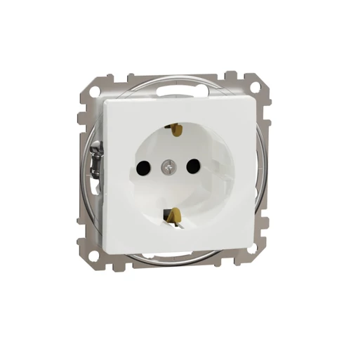 Schneider SDD111022 SEDNA 2P+F csatlakozóaljzat biztonsági zsaluval, rugós bekötés, 16A, fehér