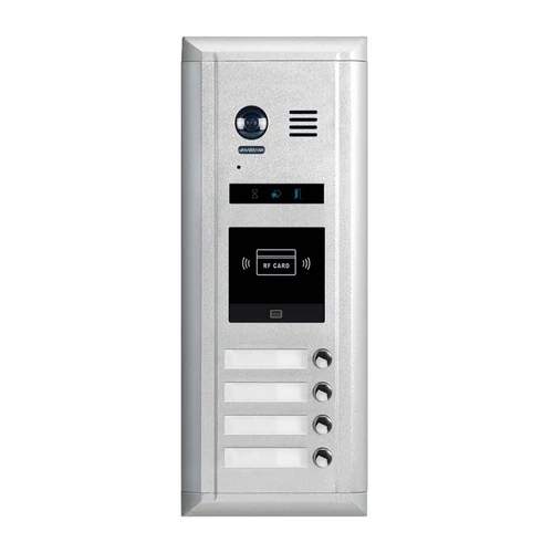 V-TEK DMR11S/ID/S4 kültéri kaputelefon 4 gombos, társasházi lakásokhoz, RFID